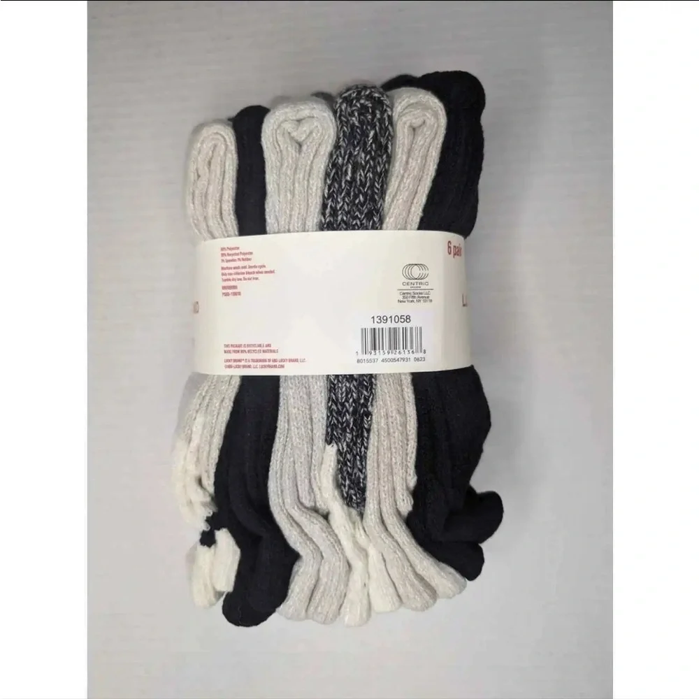 Lucky Brand Ladies' Boot Sock 6-pair Pack NEW